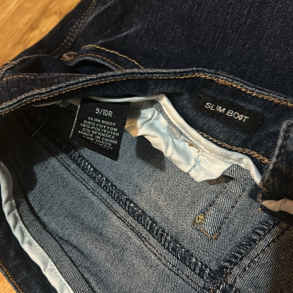 Rue 21 Women's Deep Blue Dark Wash Slim Boot Low Rise Jeans Size 9/10R - Picture 10 of 11